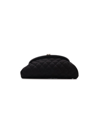 Satin CC Kiss-Lock Clutch