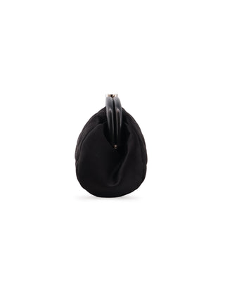 Satin CC Kiss-Lock Clutch