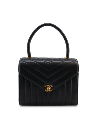 Chevron Top Handle Handbag