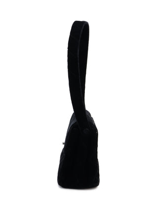 Velour Turn-Lock Shoulder Bag