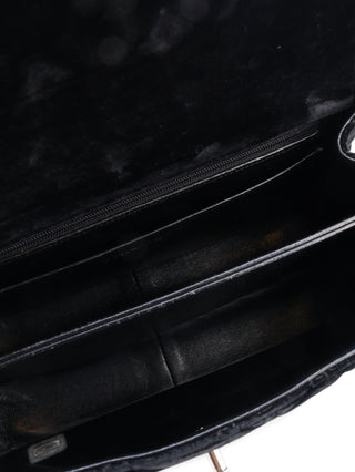 Velour Turn-Lock Shoulder Bag