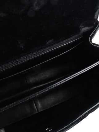 Velour Turn-Lock Shoulder Bag