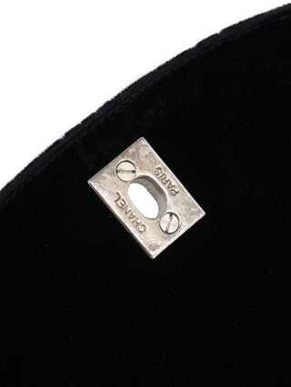 Velour Turn-Lock Shoulder Bag