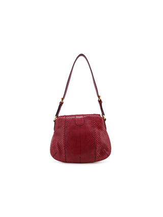 Python Horsebit Flap Shoulder Bag