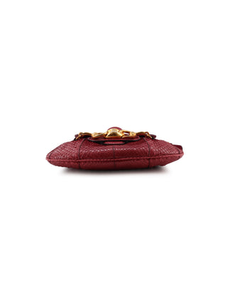 Python Horsebit Flap Shoulder Bag