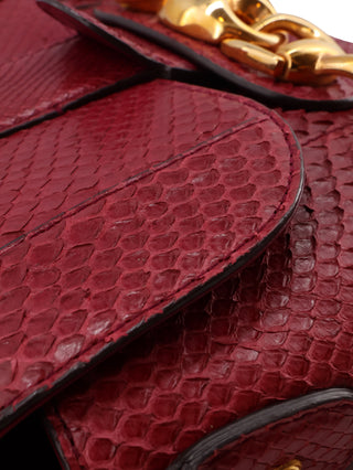 Python Horsebit Flap Shoulder Bag