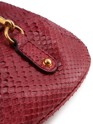 Python Horsebit Flap Shoulder Bag