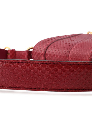 Python Horsebit Flap Shoulder Bag