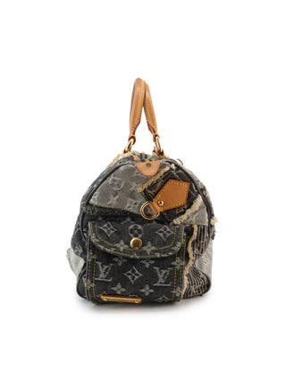 Denim Patchwork Speedy 30 Handbag