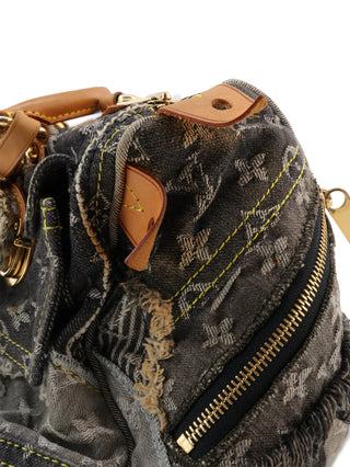 Denim Patchwork Speedy 30 Handbag