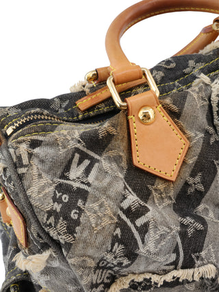 Denim Patchwork Speedy 30 Handbag