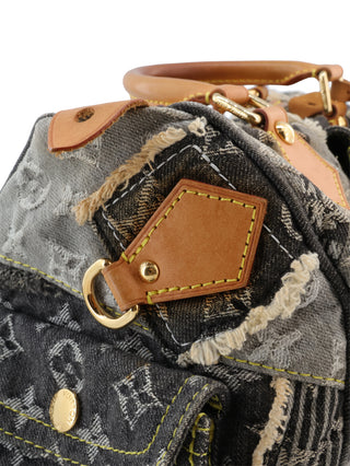 Denim Patchwork Speedy 30 Handbag