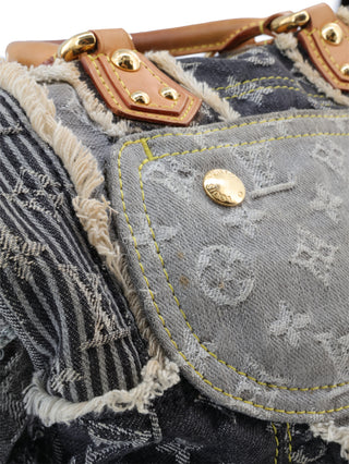 Denim Patchwork Speedy 30 Handbag