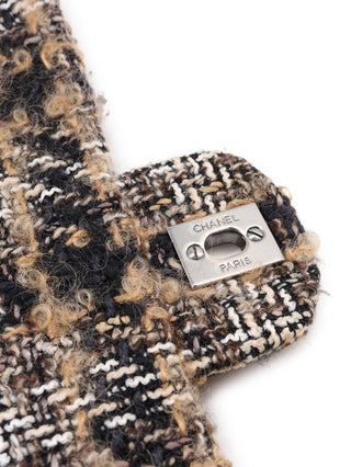 Multicolor Brown Tweed Wool Shoulder Bag
