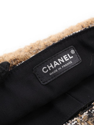 Multicolor Brown Tweed Wool Shoulder Bag