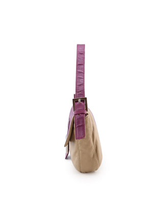 Colorblock Baguette Shoulder Bag
