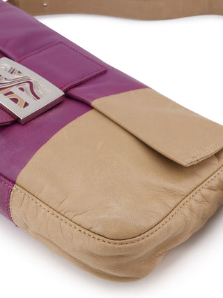 Colorblock Baguette Shoulder Bag