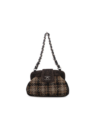Tweed Frame Satchel Shoulder Bag