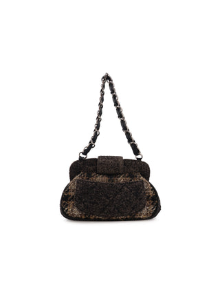 Tweed Frame Satchel Shoulder Bag