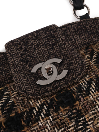 Tweed Frame Satchel Shoulder Bag