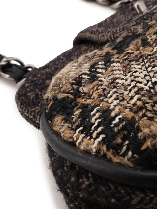 Tweed Frame Satchel Shoulder Bag