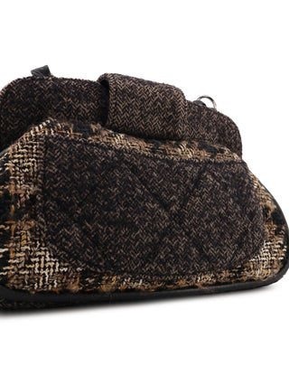 Tweed Frame Satchel Shoulder Bag