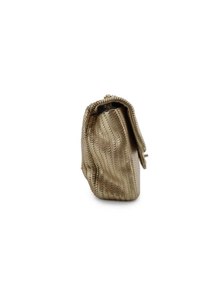 Metallic Leather Chain Shoulder Bag