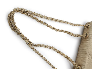Metallic Leather Chain Shoulder Bag