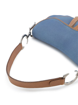 Denim Double Saddle Shoulder Bag