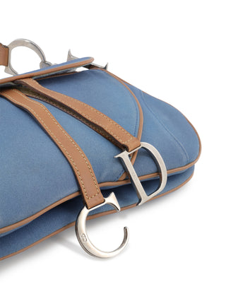 Denim Double Saddle Shoulder Bag