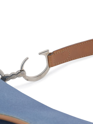 Denim Double Saddle Shoulder Bag