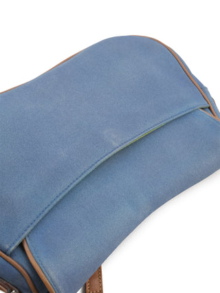 Denim Double Saddle Shoulder Bag