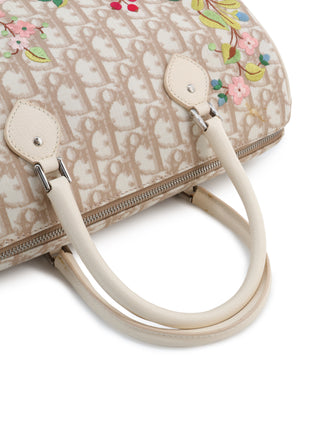 Floral Embroidery Trotter Mini Boston Bag