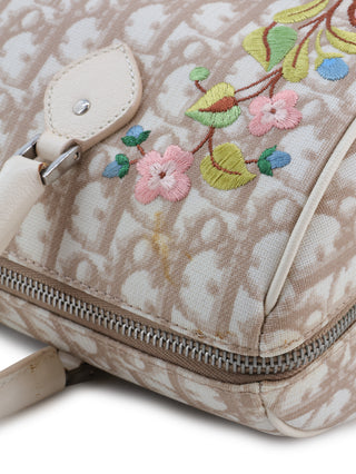 Floral Embroidery Trotter Mini Boston Bag