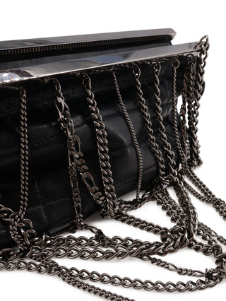Chocolate Bar Chain Fringe Clutch