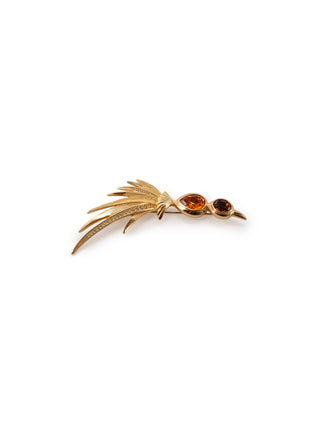 Feather Rhinestone Brooch