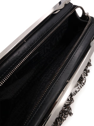 Chocolate Bar Chain Fringe Clutch