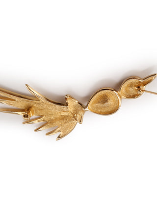 Feather Rhinestone Brooch