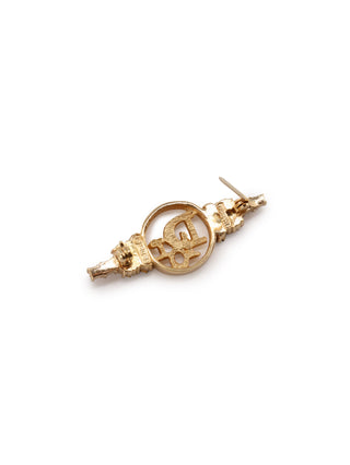 Circle Logo Rhinestone Brooch