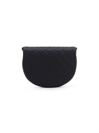 Satin Gripoix Quilted Half-Moon Shoulder Bag