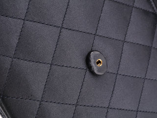 Satin Gripoix Quilted Half-Moon Shoulder Bag