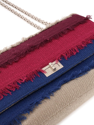 2.55 Reissue Color-Block Fringe Flap Bag