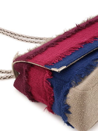 2.55 Reissue Color-Block Fringe Flap Bag