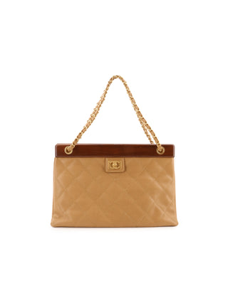 Caviar Leather Wood Frame Shoulder Bag