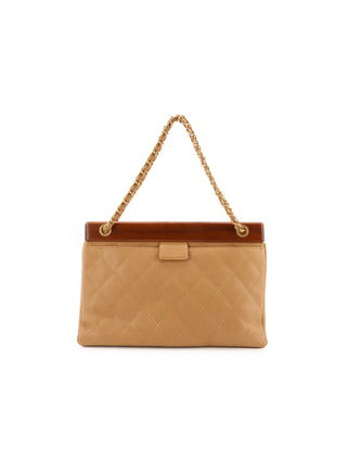 Caviar Leather Wood Frame Shoulder Bag