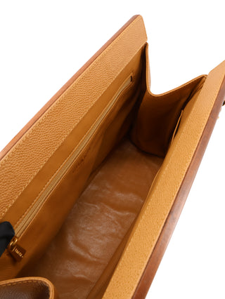 Caviar Leather Wood Frame Shoulder Bag