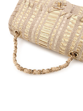 Mini Woven Tweed Python Single Flap Bag
