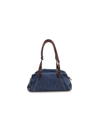 Denim Boston Shoulder Bag