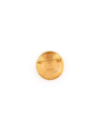 Woven Basketweave CC Round Brooch