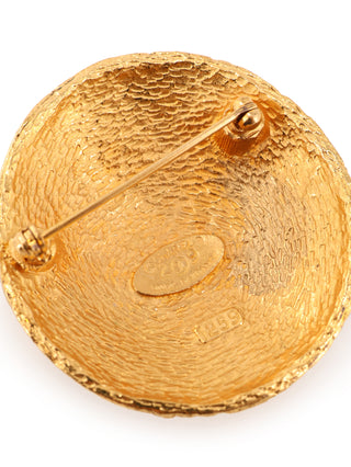 Woven Basketweave CC Round Brooch